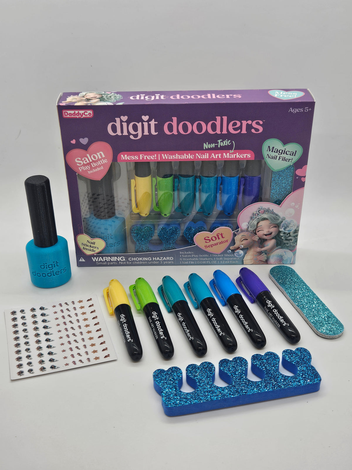 Digit Doodlers - Parent Friendly Kid Safe Nail Art Markers - Mermaid Edition