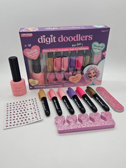 Digit Doodlers - Parent Friendly Kid Safe Nail Art Markers - Princess Edition